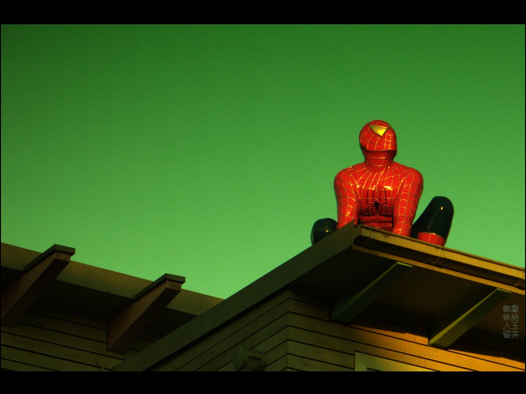 spiderman on roof