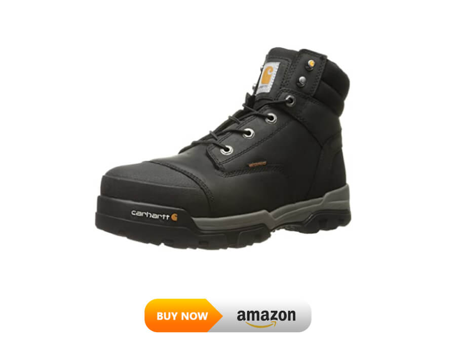 Carhartt Men's 6" Energy Black Waterproof Composite Toe Industrial Boot with Met guard attachment