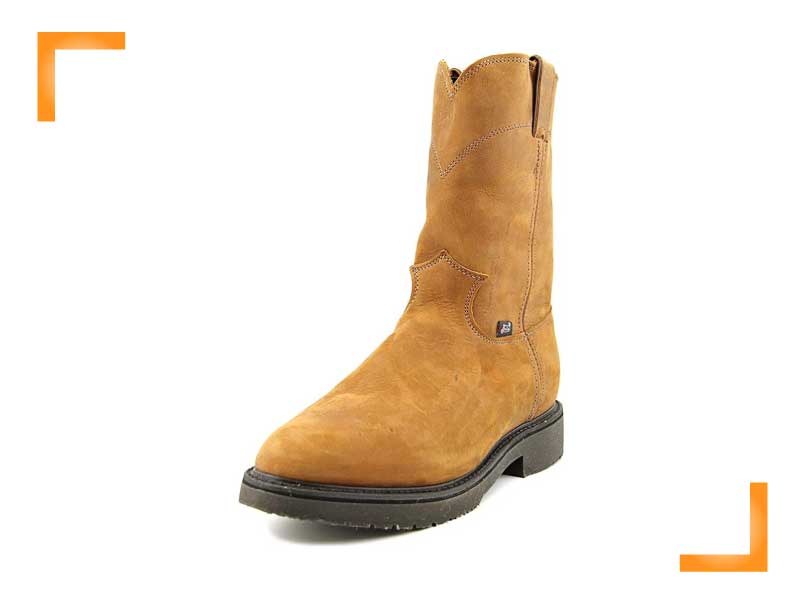 durable and comfortable construction pull on work boot for flat feet